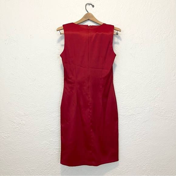 Vintage 90s Y2K Dress Sheath Red Satin Beaded Goth Gothic Retro CDC 6 - Picture 13 of 16